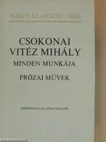 Csokonai Vitéz Mihály minden munkája II. (töredék)