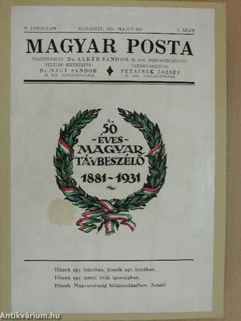 Magyar Posta 1931. május