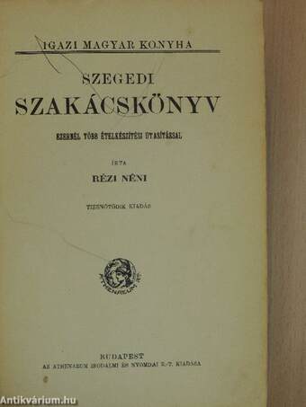 Szegedi szakácskönyv