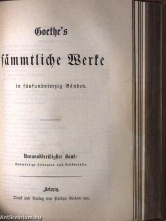 Goethe's sämmtliche Werke 37-40. (gótbetűs) (töredék)