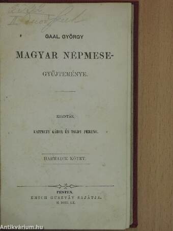 Gaal György magyar népmese-gyűjteménye III.