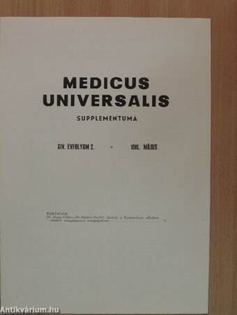 Medicus Universalis 1981. május/Supplementum