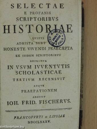 Selectae e profanis scriptoribus historiae