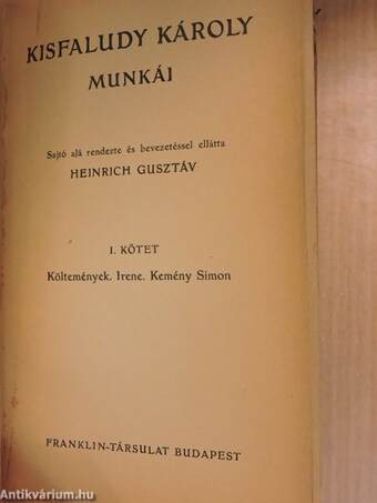 Kisfaludy Károly munkái I.