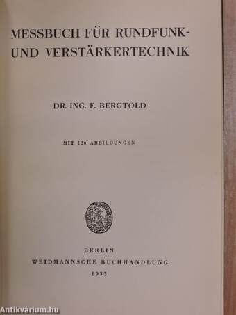 Messbuch für Rundfunk- und Verstärkertechnik