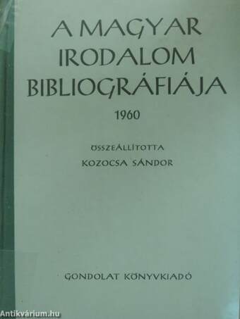 A magyar irodalom bibliográfiája 1960.