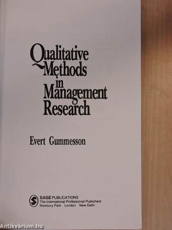 Qualitative Methods in Management Research