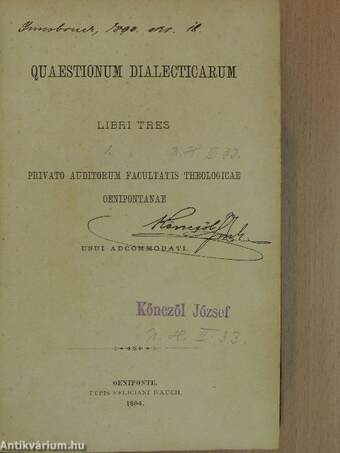 Quaestionum dialecticarum/Quaestionum logicarum/Quaestionum metaphysicarum/Quaestionum cosmologicarum/Quaestiones psychologicae