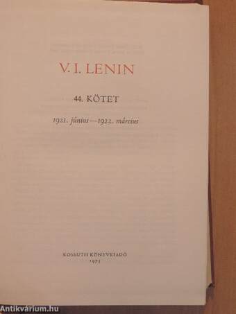 V. I. Lenin összes művei 44.