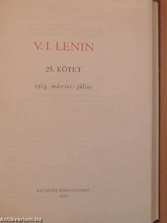 V. I. Lenin összes művei 25.