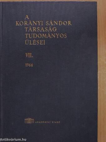 A Korányi Sándor Társaság tudományos ülései VII.