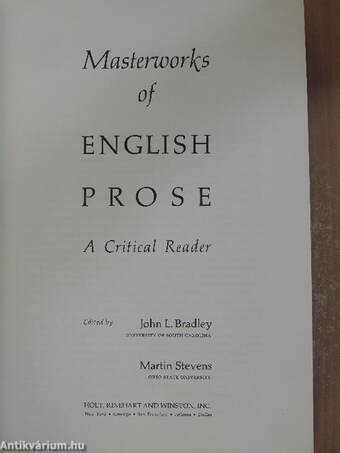 Masterworks of English Prose