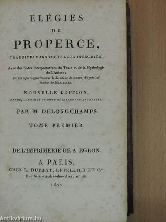 Élégies de Properce I-II.