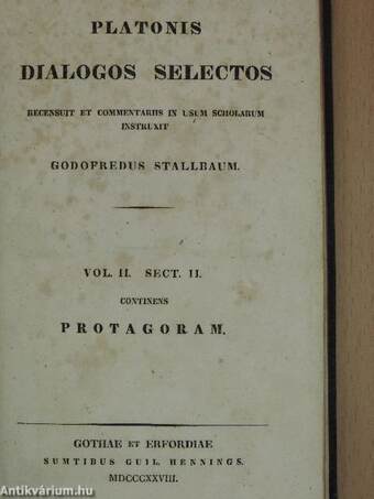 Platonis dialogos selectos II/2. (töredék)