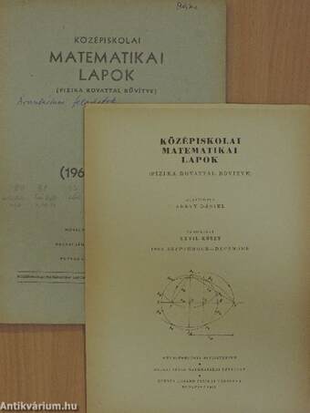 Középiskolai matematikai lapok 1961/3.