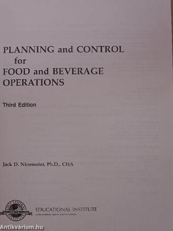 Planning and Control for Food and Beverage Operations