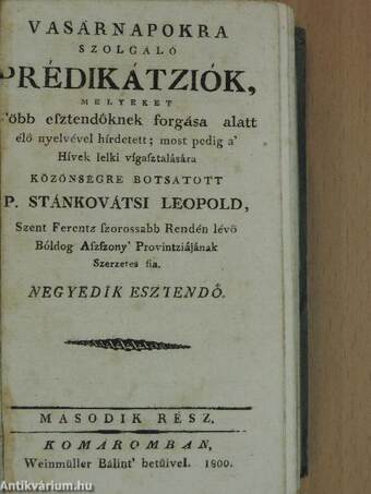 Vasárnapokra szolgáló prédikátziók II./Hangzó trombita III.