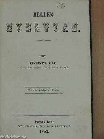 Hellen nyelvtan/Hellen gyakorlókönyv