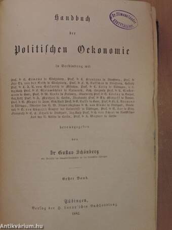 Handbuch der politischen Oekonomie 1. (gótbetűs)