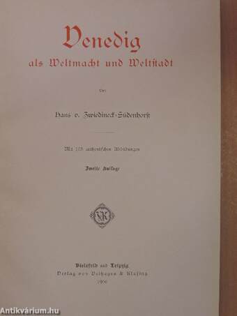 Venedig als Weltmacht und Weltstadt (gótbetűs)