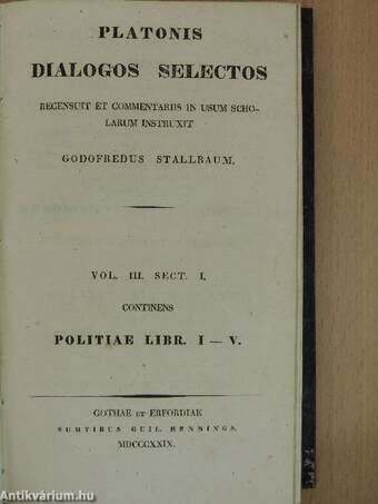Platonis dialogos selectos III/1-2.