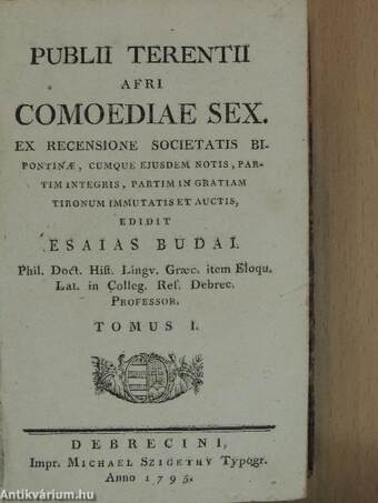 Publii Terentii Afri comoediae sex I-II.