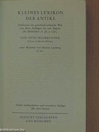 Kleines Lexikon der Antike