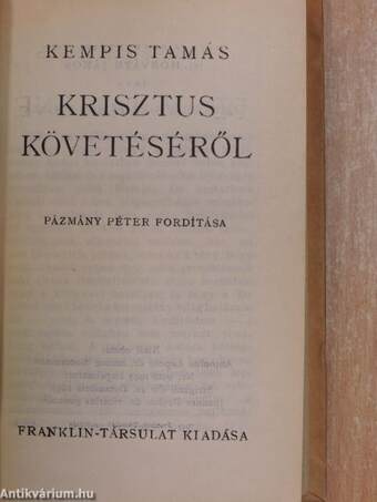 Krisztus követéséről/De imitatione Christi