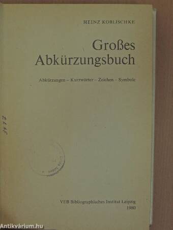 Großes Abkürzungsbuch