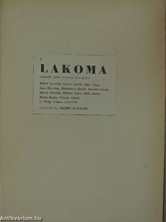 A Lakoma című színházi dráma eredeti szövegkönyve