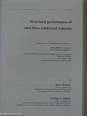 Structural performance of steel fibre reinforced concrete