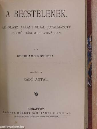 Lady Windermere legyezője/Bohém-élet/A becstelenek/Borús szerelem/Himfy dalai