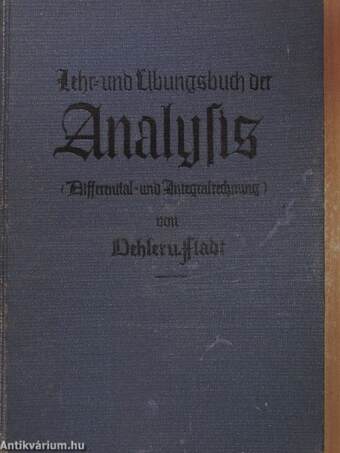 Lehr- und Übungsbuch der Analysis (gótbetűs)