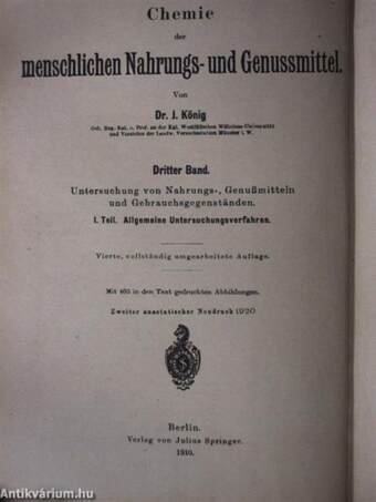 Untersuchung von Nahrungs-, Genussmitteln und Gebrauchsgegenständen III/1.