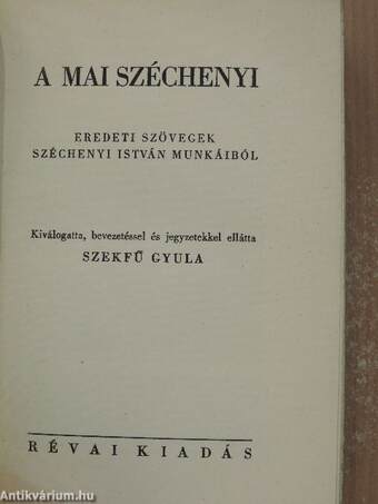 A mai Széchenyi