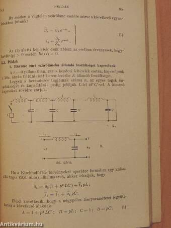 Operátorszámítás és nemstacionárius jelenségek elektrotechnikai alkalmazásai