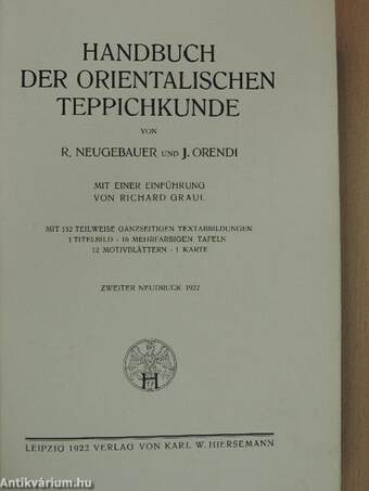 Handbuch der orientalischen Teppichkunde