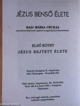 Jézus benső élete 1.