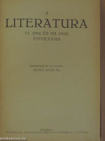 A Literatura 1931-1932