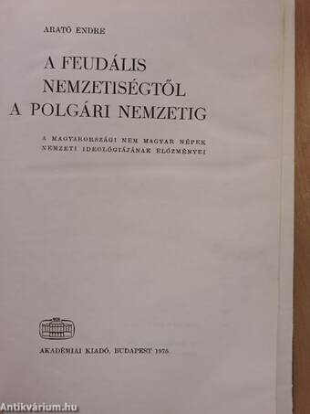 A feudális nemzetiségtől a polgári nemzetig