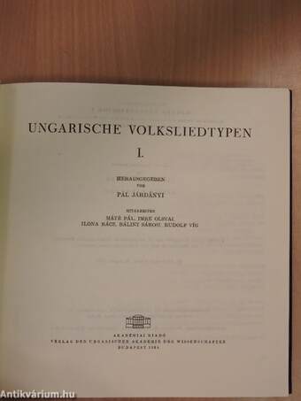 Ungarische Volksliedtypen I-II./Volkstümliche Lieder