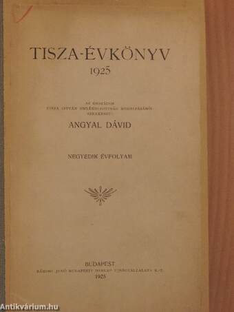 Tisza-évkönyv 1925