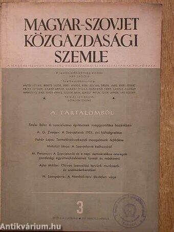 Magyar-Szovjet Közgazdasági Szemle 1951. március-április