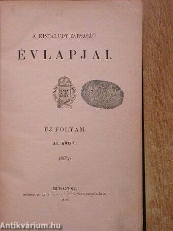 A Kisfaludy-Társaság évlapjai 1876.