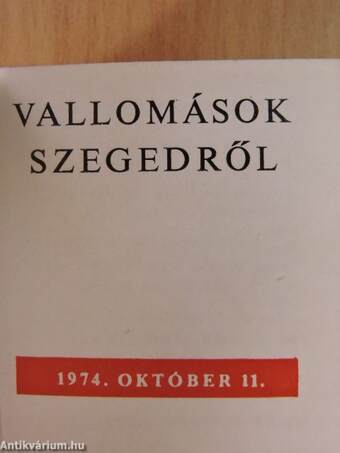 Vallomások Szegedről (minikönyv) - Plakettel