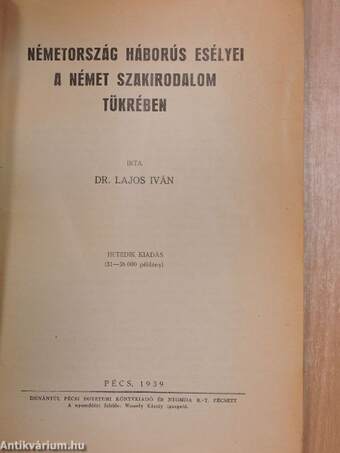 Németország háborús esélyei a német szakirodalom tükrében