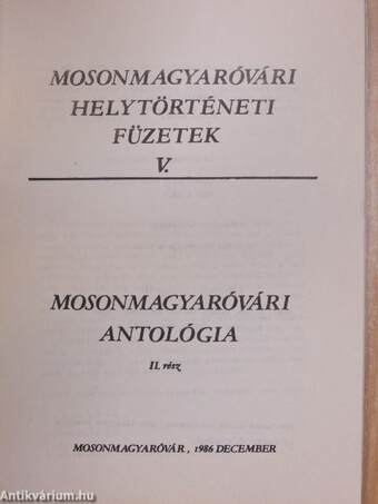 Mosonmagyaróvári antológia II.
