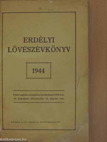 Erdélyi lövészévkönyv 1944