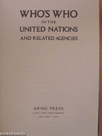 Who's Who in the United Nations and Related Agencies