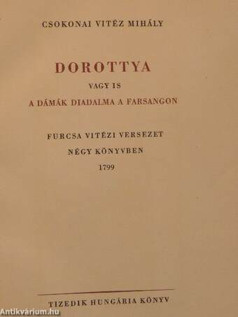 Dorottya vagy is a dámák diadalma a farsangon